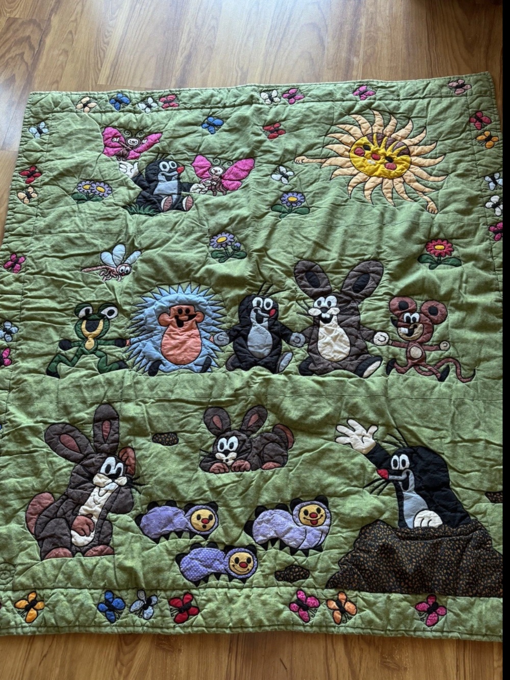 Handmade The little Mole Krtek / Krteček quilt